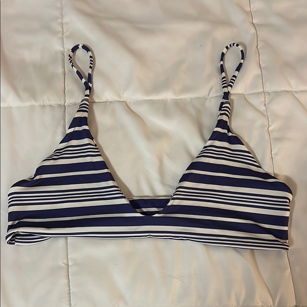Mai navy and white striped bikini top size L